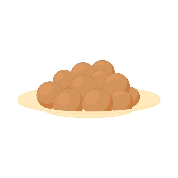 Vector icono de falafel en estilo de dibujos animados sobre un fondo blanco