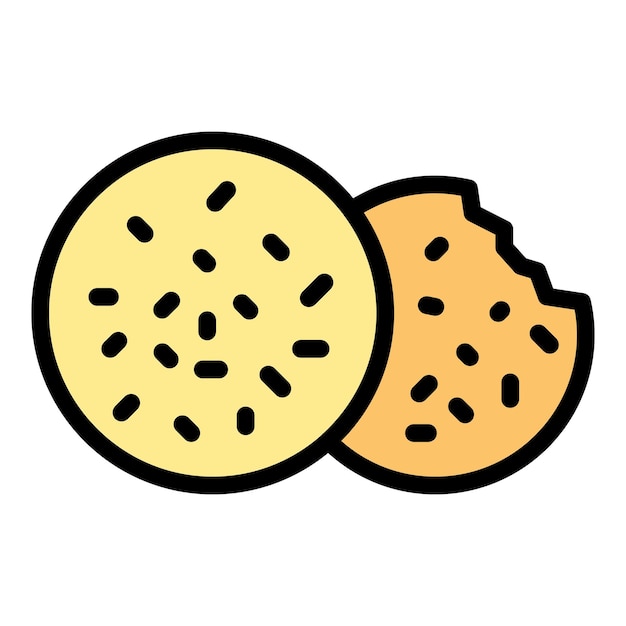 Icono de falafel sabroso Contorno de icono de vector de falafel sabroso color plano aislado