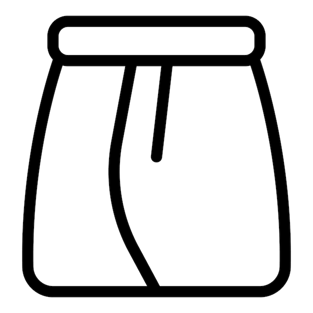 Icono de falda de mujer vector de contorno Diseño de tela Estilo de moda