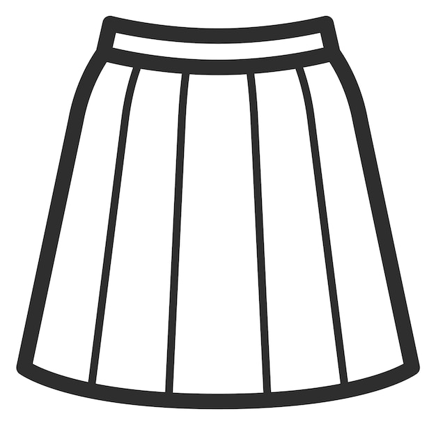 Icono de falda Símbolo de línea de ropa de moda femenina