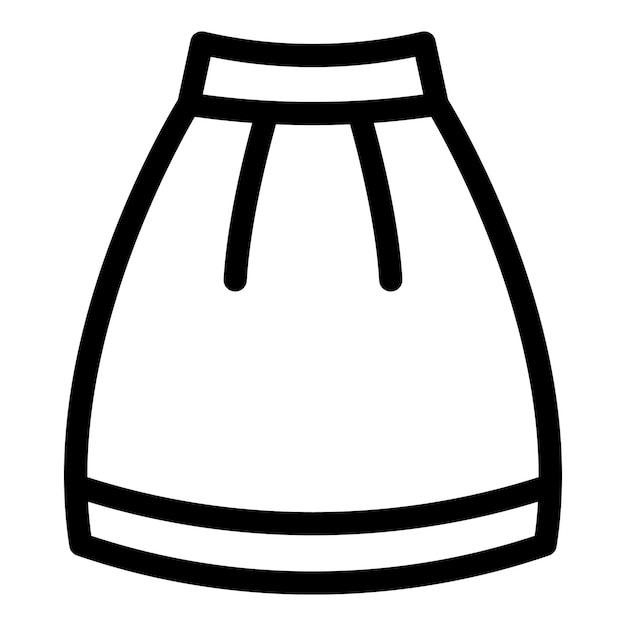 Icono de falda de tenis vector de contorno estilo tela Tela de mujer