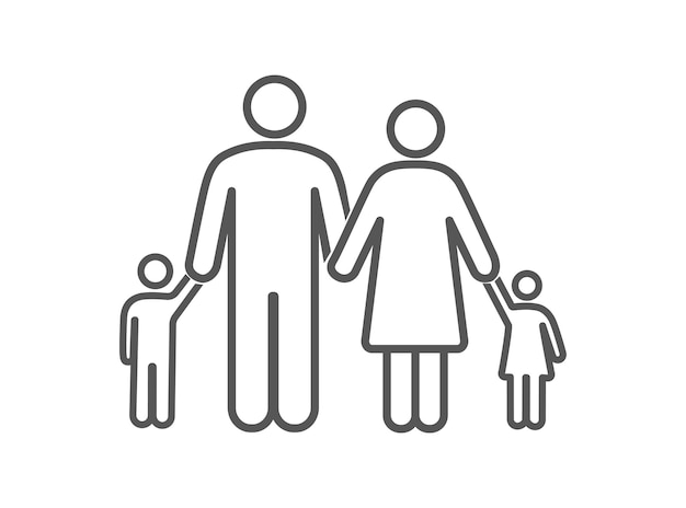 Vector icono de la familia de adopción