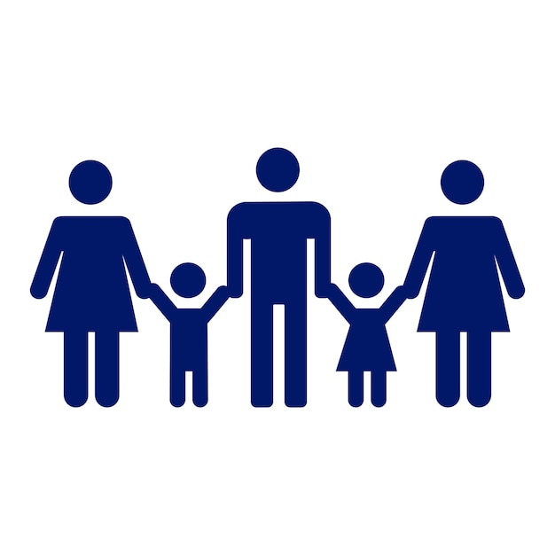 Icono de familia de estilo plano EPS10 Pictograma de familia aislado en blanco Ilustración de icono de familia linda