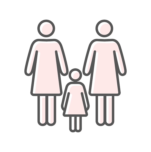 Icono de familia lesbiana de adopción de color