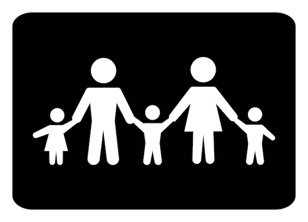 Icono de la familia Pequeño dibujo del símbolo de la familia por Ilustración Icon de la familia en dibujo de fondo blanco