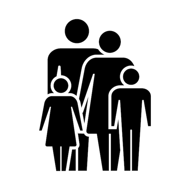 Icono familiar vector símbolo de personas en pictograma glifo ilustración
