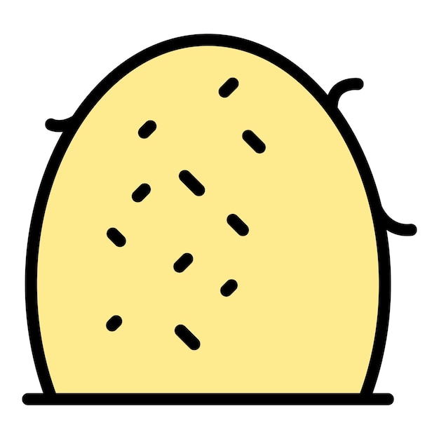 Icono de fardos de granja vector de contorno Fardos de heno Pila de hierba color plano