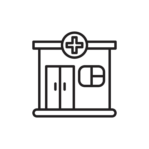 Icono de la farmacia Colección de arte de líneas delgadas