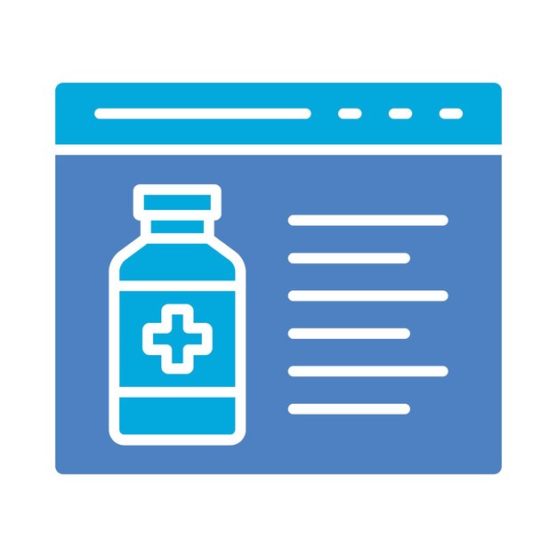 El icono de la farmacia en línea