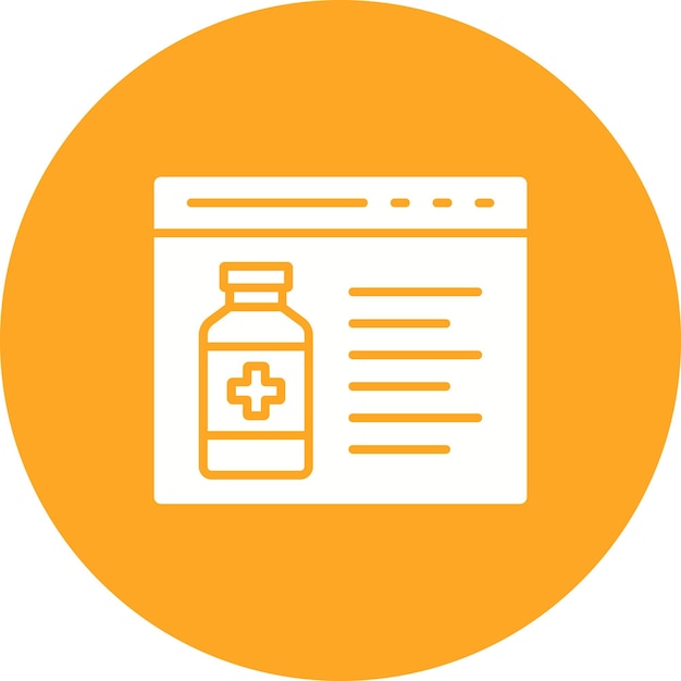 El icono de la farmacia en línea