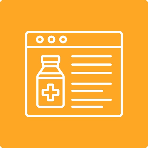 El icono de la farmacia en línea