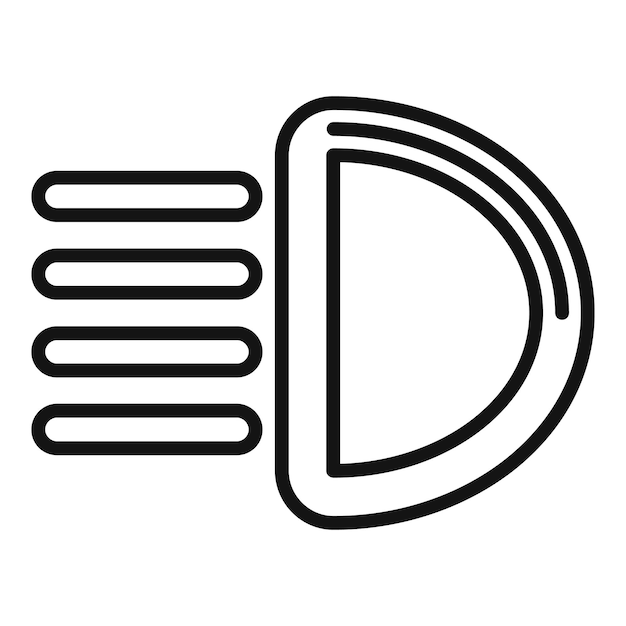 Icono de faro de coche vector de contorno Cargador de llave de pieza de automóvil