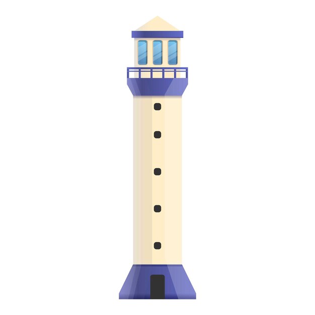 Icono de faro emblemático Caricatura de icono de vector de faro emblemático para diseño web aislado sobre fondo blanco