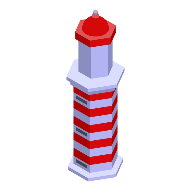 Icono de faro Isométrico de icono vectorial de faro para diseño web aislado en fondo blanco