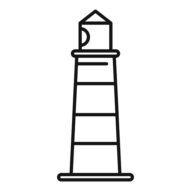Icono de faro minimalista que representa la seguridad y la guía en el mar