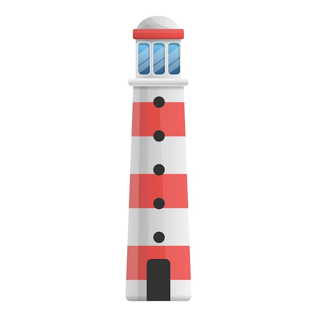Icono de faro oceánico Caricatura de icono de vector de faro oceánico para diseño web aislado sobre fondo blanco