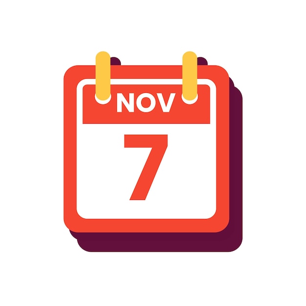 Vector icono de fecha 7 de noviembre