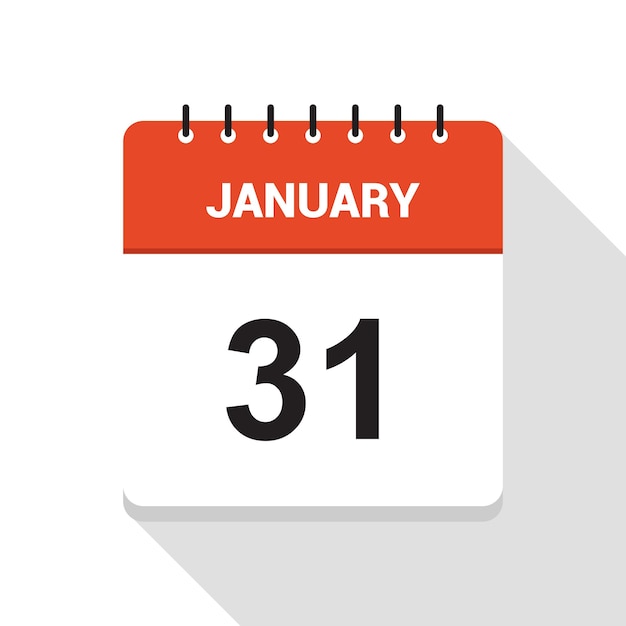 icono de la fecha del calendario del 31 de enero