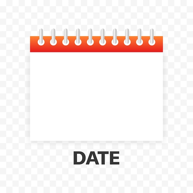 Icono de fecha Icono de calendario Icono de estilo plano Icono vectorial