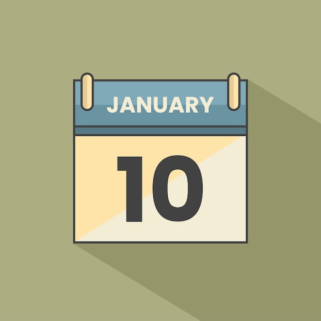 Ícono de la fecha del mes del calendario vector de enero plano