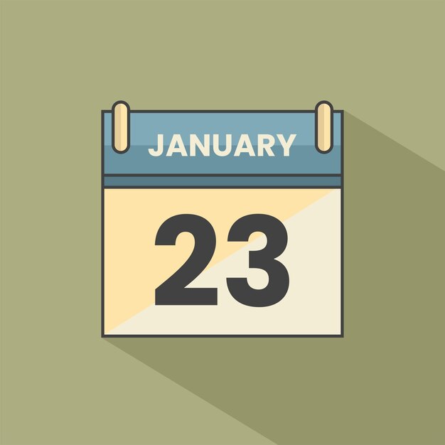 Ícono de la fecha del mes del calendario vector de enero plano