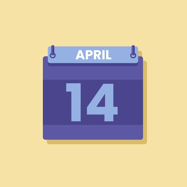 Ícono de fecha y mes del calendario vector plano de abril