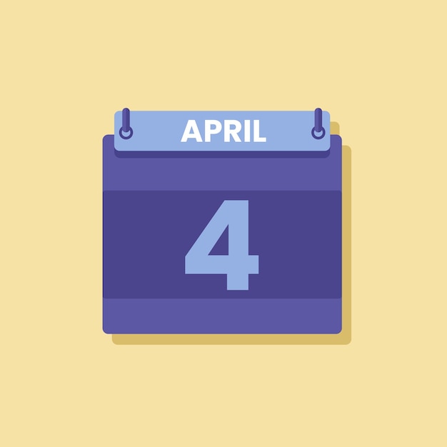 Ícono de fecha y mes del calendario vector plano de abril