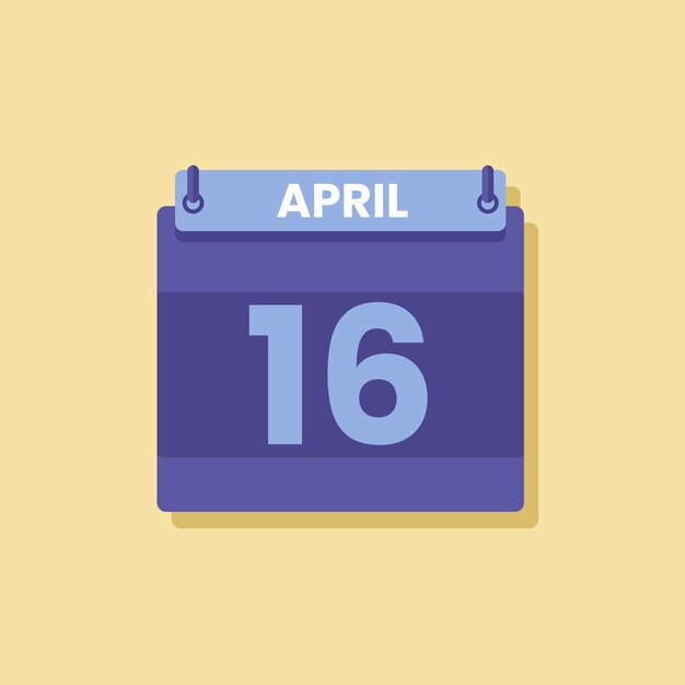 Ícono de fecha y mes del calendario vector plano de abril