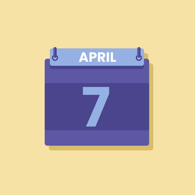 Ícono de fecha y mes del calendario vector plano de abril