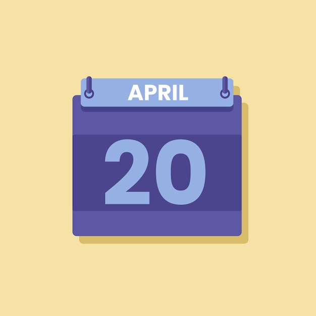 Ícono de fecha y mes del calendario vector plano de abril