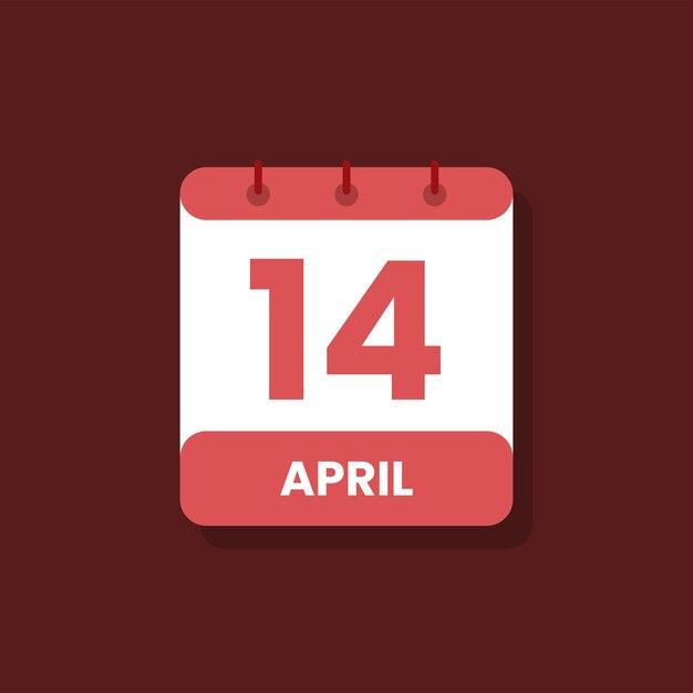 Ícono de fecha y mes del calendario vector plano de abril