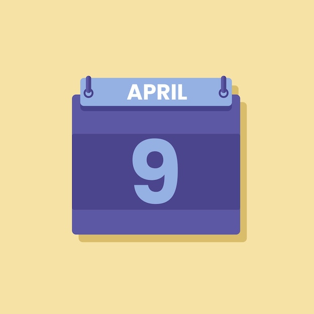 Ícono de fecha y mes del calendario vector plano de abril