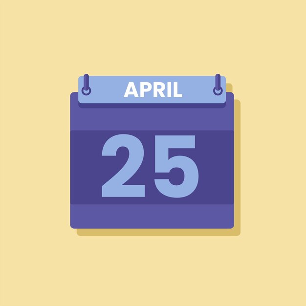 Ícono de fecha y mes del calendario vector plano de abril