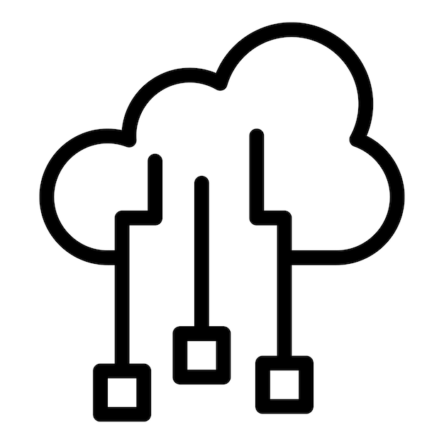 Icono de fecha segura en la nube Icono de vector de fecha segura en la nube de contorno para diseño web aislado en fondo blanco