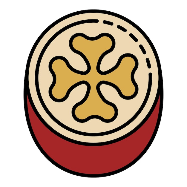 Icono de feijoa cortada Contorno icono de vector de feijoa cortada color plano aislado