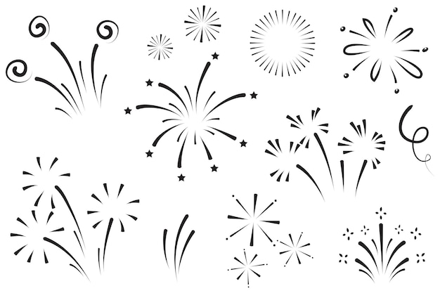 icono de feliz año nuevo dibujado a mano