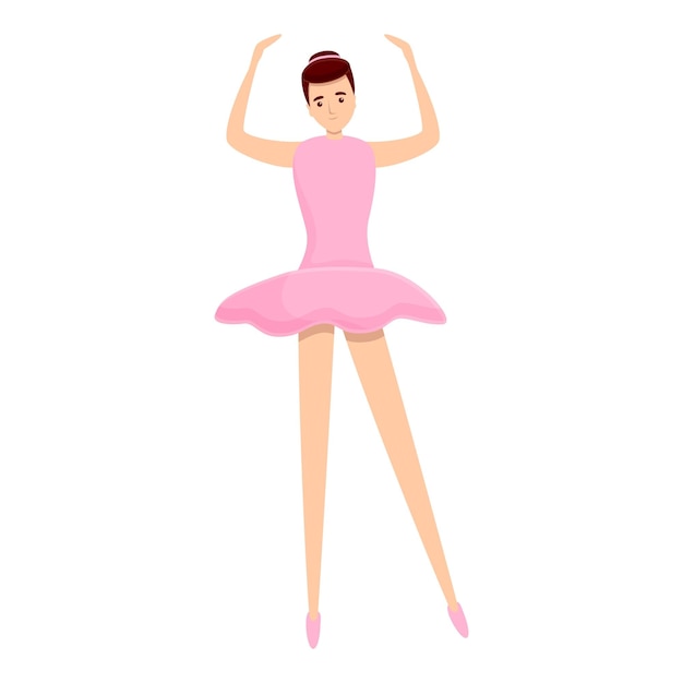 Icono femenino de bailarina Caricatura de icono vectorial femenino de bailarina para diseño web aislado sobre fondo blanco