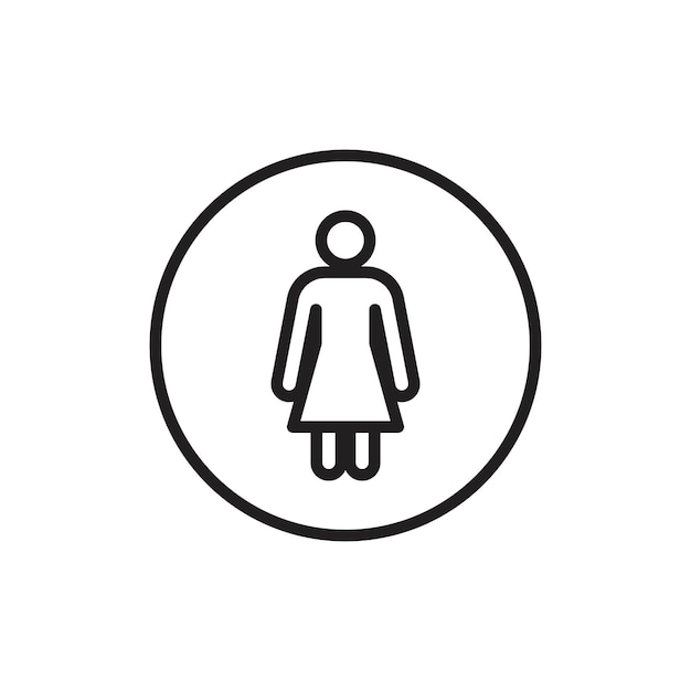 Icono femenino Contorno delgado y sencillo