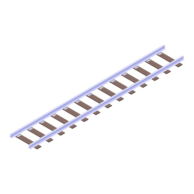 Icono ferroviario Isométrico del icono de vector ferroviario para diseño web aislado sobre fondo blanco
