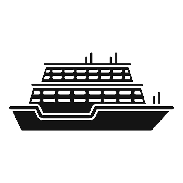 Vector icono de ferry crucero vector simple barco río frente de carga