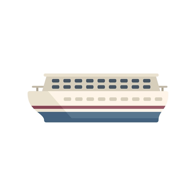 Vector icono de ferry vector plano barco fluvial carga de agua aislada