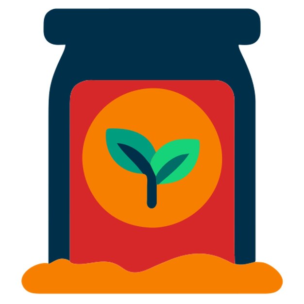 icono de fertilizante con formas de colores