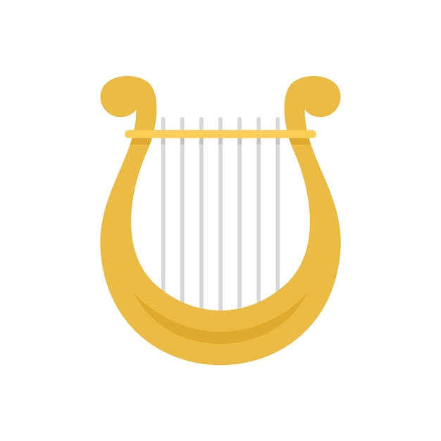 Icono del festival de arpa Ilustración plana del icono de vector del festival de arpa para diseño web aislado