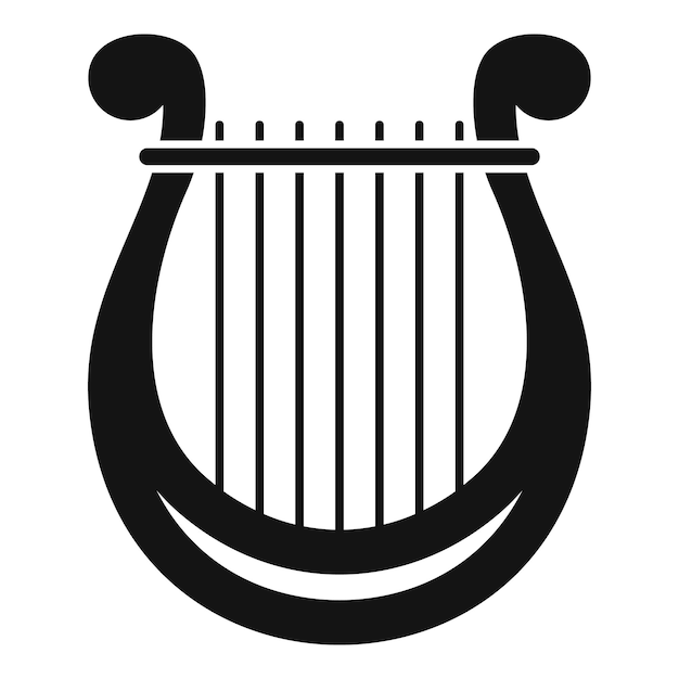 Icono del festival de arpa Ilustración simple del icono de vector del festival de arpa para diseño web aislado sobre fondo blanco