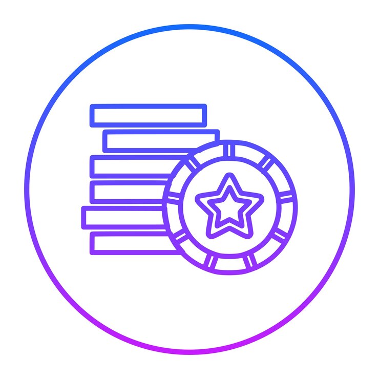 Vector el icono de las fichas de póquer