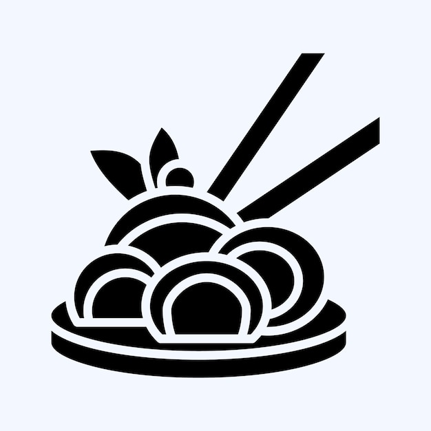 Icono de fideos chinos relacionado con el símbolo del año nuevo chino estilo glifo editable