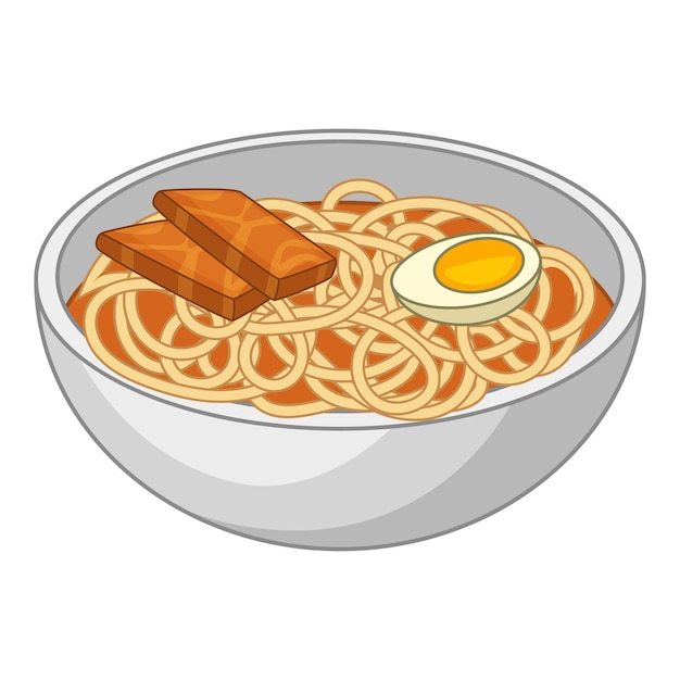 Icono de fideos udon Ilustración de dibujos animados de icono de vector de fideos udon para web
