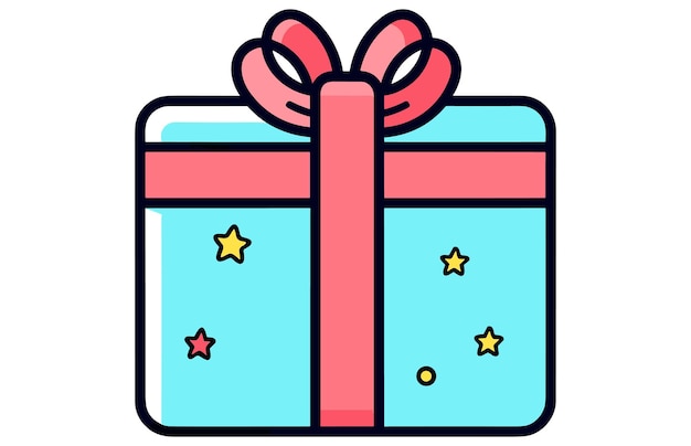 Icono de fiesta de diseño plano de regalo paquete sorpresa envuelto para Navidad o fiesta de cumpleaños