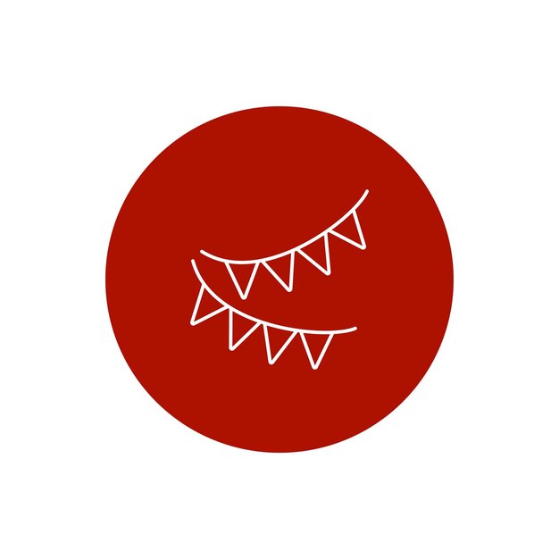 icono de fiesta de guirnaldas en fondo blanco para diseño gráfico y web