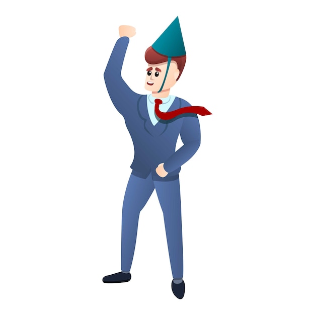 Icono de la fiesta de la oficina de salto feliz Icono vectorial de la festa de la oficina del salto feliz para el diseño web aislado en fondo blanco